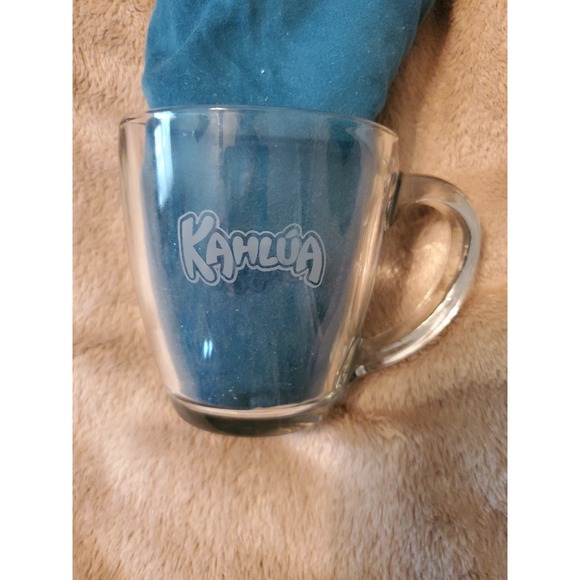 Kahlúa Other - KAHLUA Etched Logo Coffee Cup Tea Mug Clear Glass 4in Tall 12oz